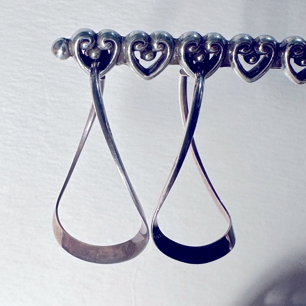 Sterling Silver 1.5 in. Wide Wavy Hoop Earrings 925